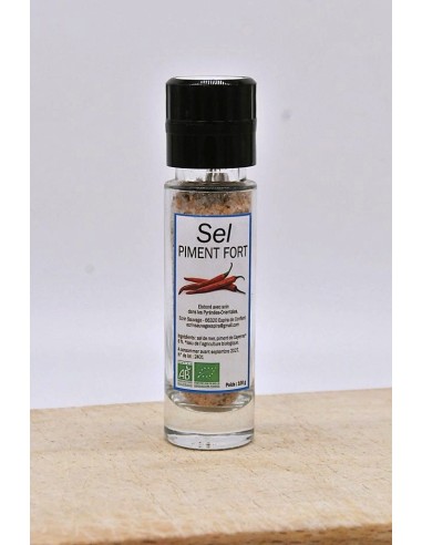 Moulin Sel au piment fort Bio