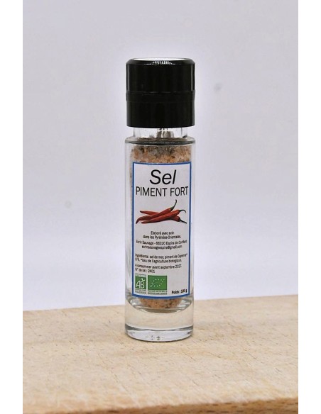 Moulin Sel au piment fort Bio